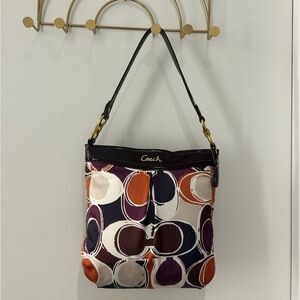 Coach Purple and Orange Satin Bag